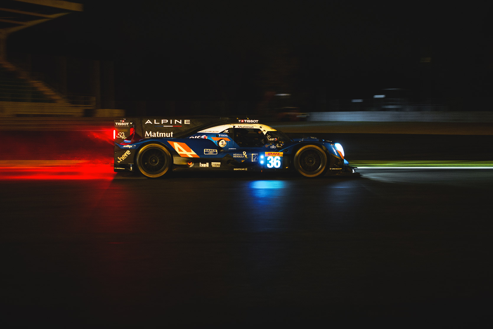 A panning of Alpine LMP1 at Parabolica curve in Autodromo Nazionale Monza at World Endurace Series